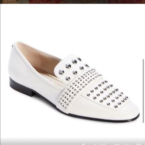 Cheney white leather loafers 7.5 NIB